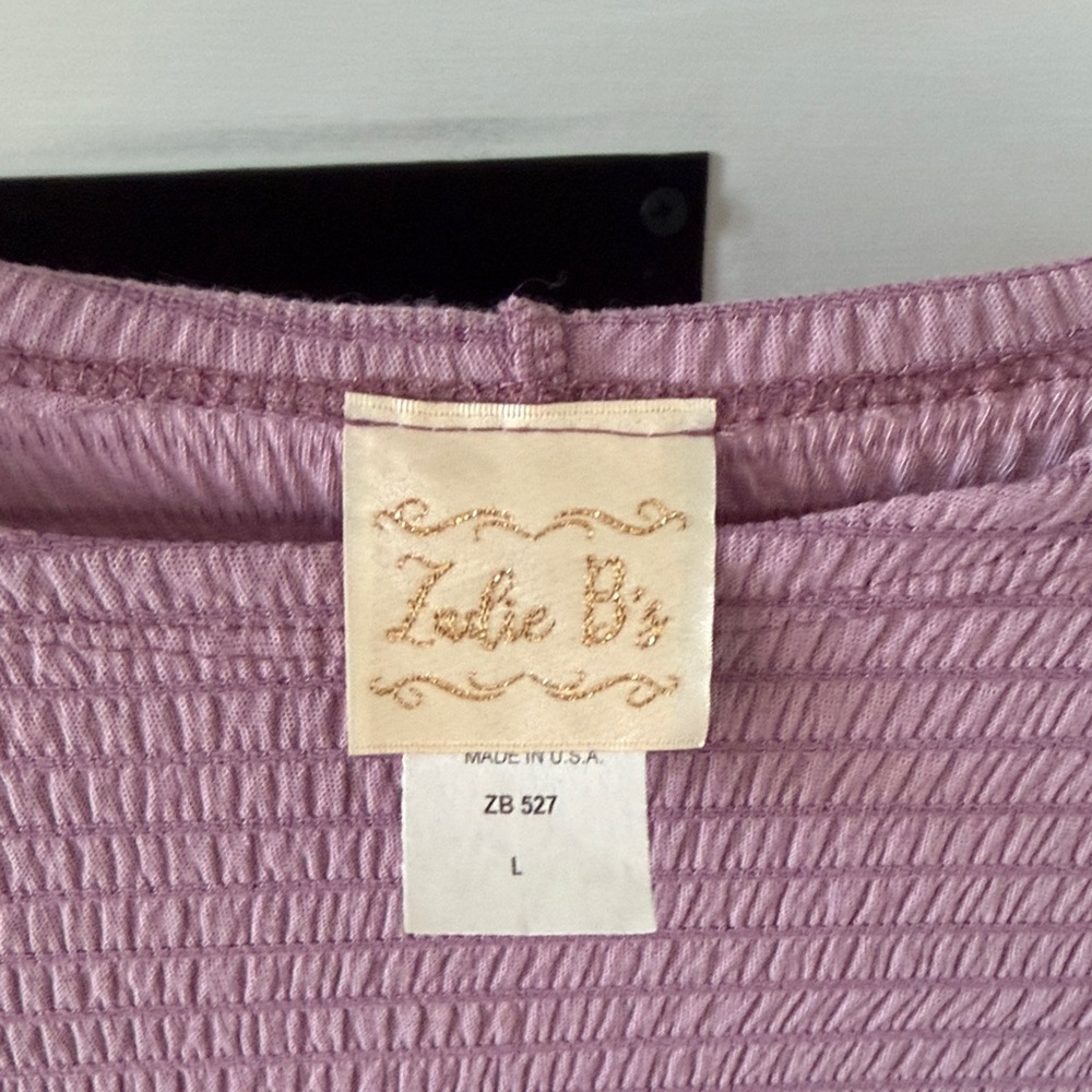 Zadie B’s Lavender Waffle Knit Ruffle Sleeve Swing Tunic - Picture 3 of 3